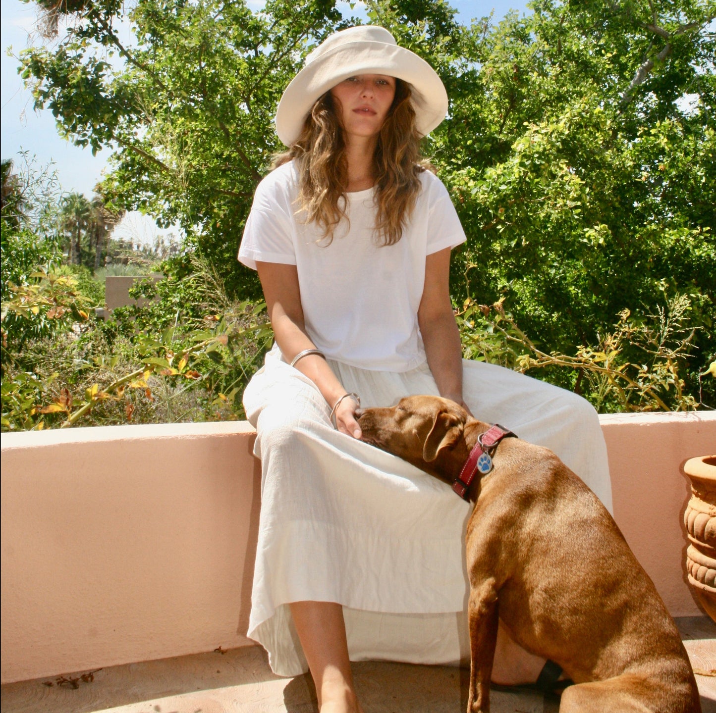 Skirt in natural linen
