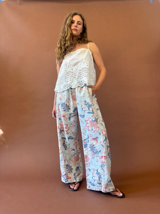 FLORAL COTTON PANT