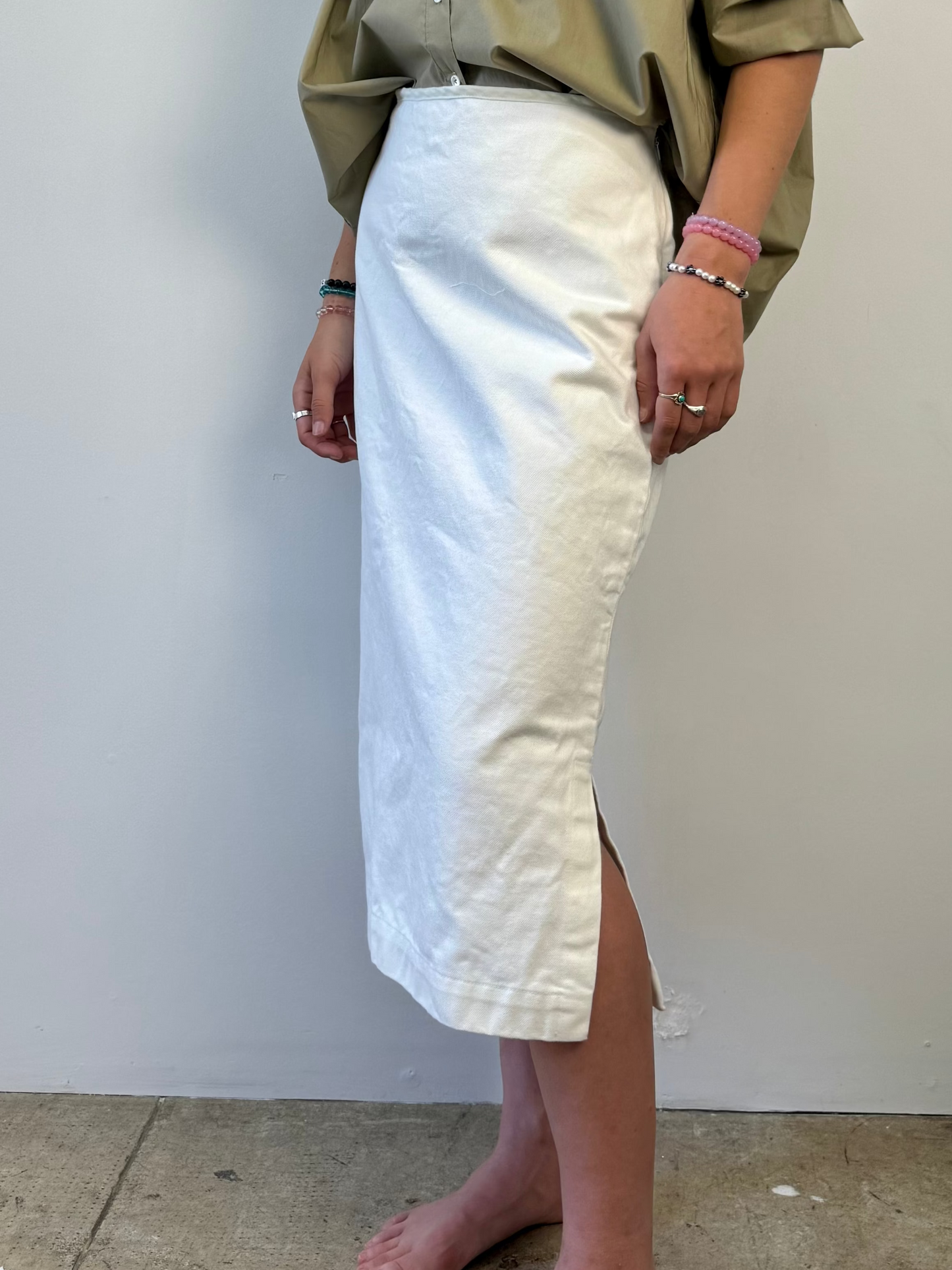 White DENIM SKIRT
