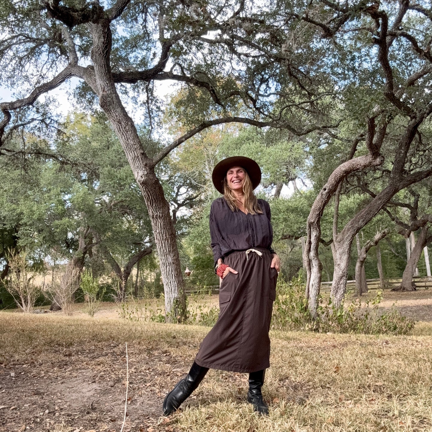 Military skirt brown