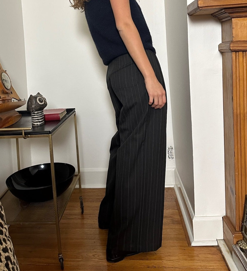 Pants Pleated Pinstripe