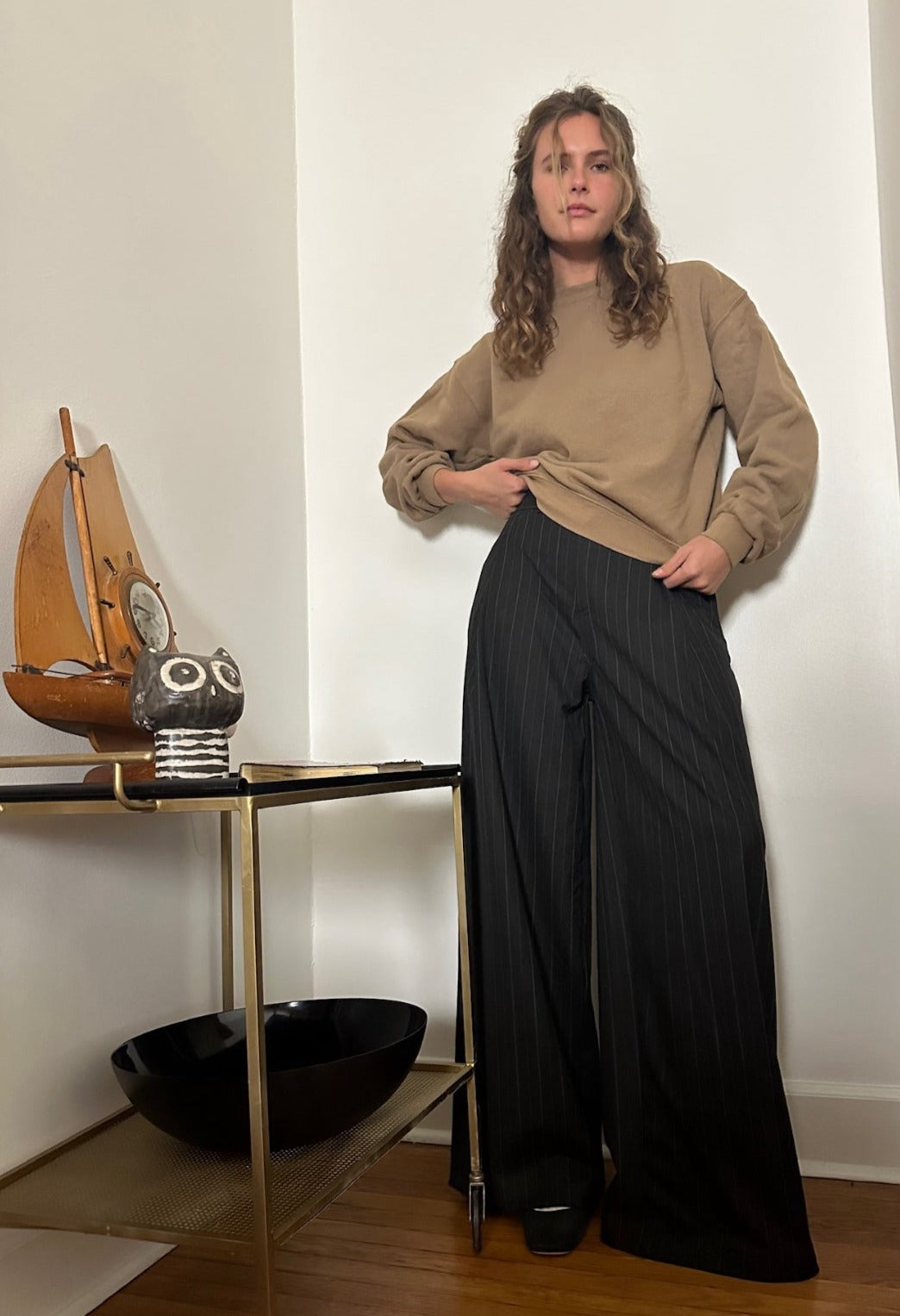 Pants Pleated Pinstripe