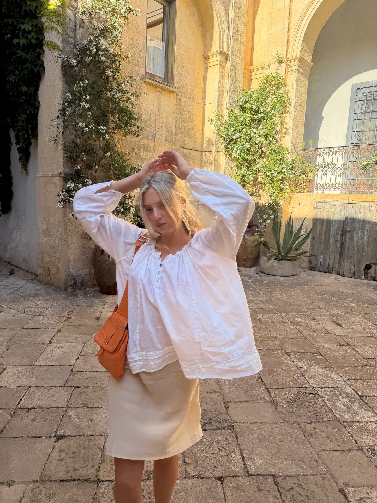 BOHO POET BLOUSE in White