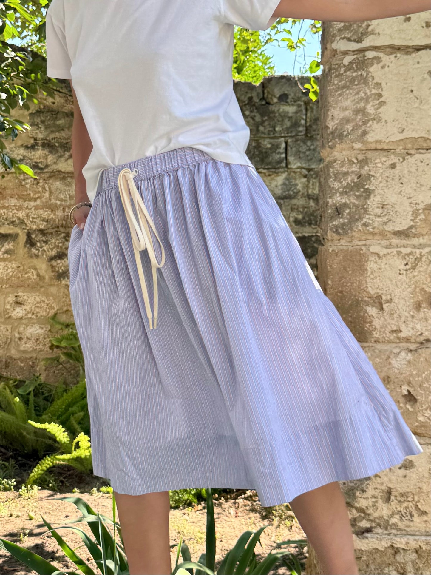 Skirt Drawstring Stripe