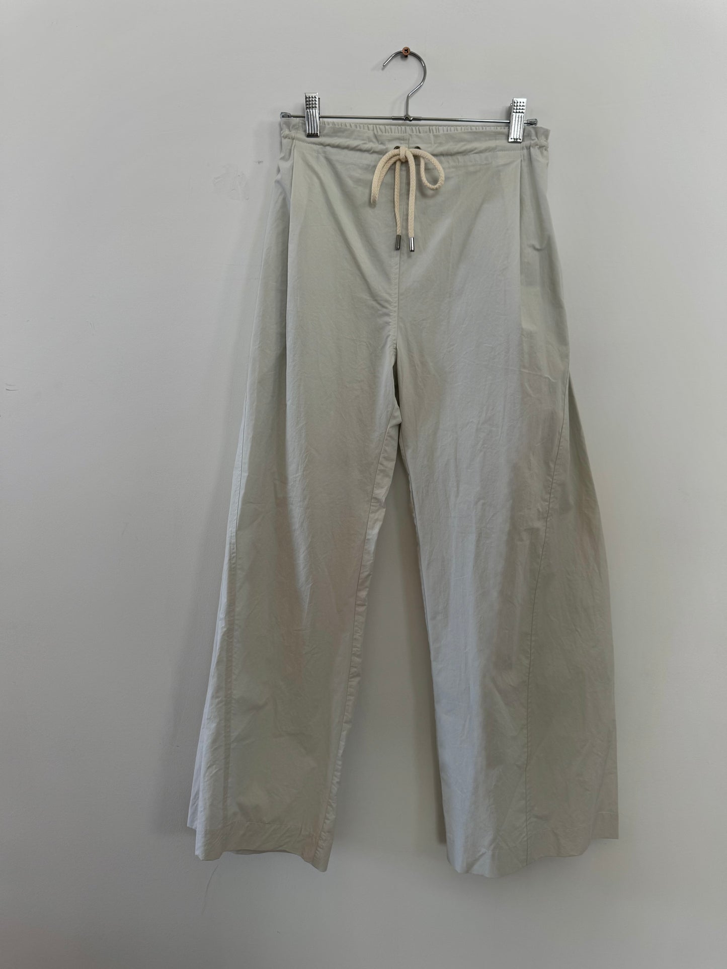 Drawstring Waist Twisted Pants Putty