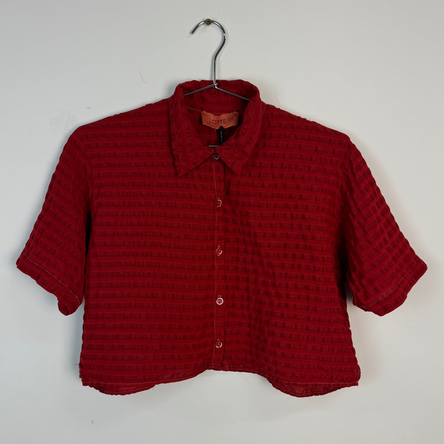 Cherry Seersucker Leo Top