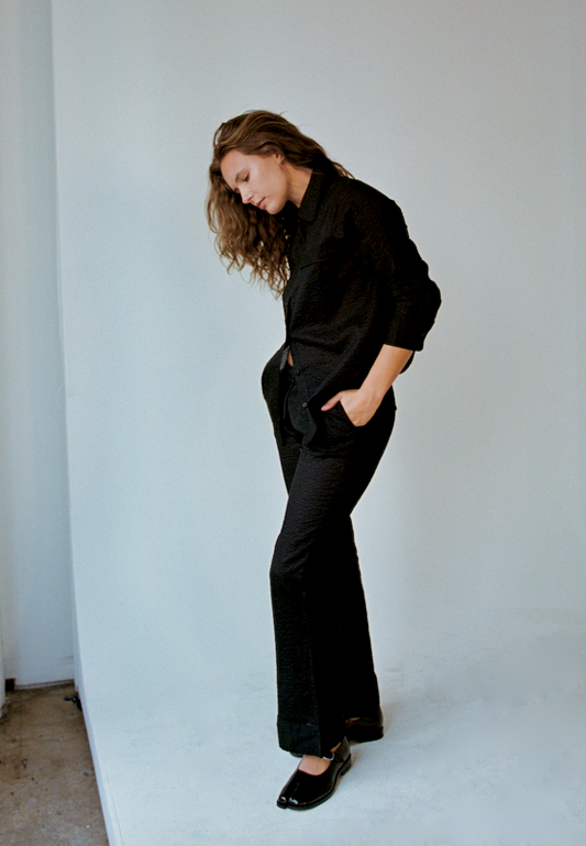 BLACK COTTON LOUNGE SET