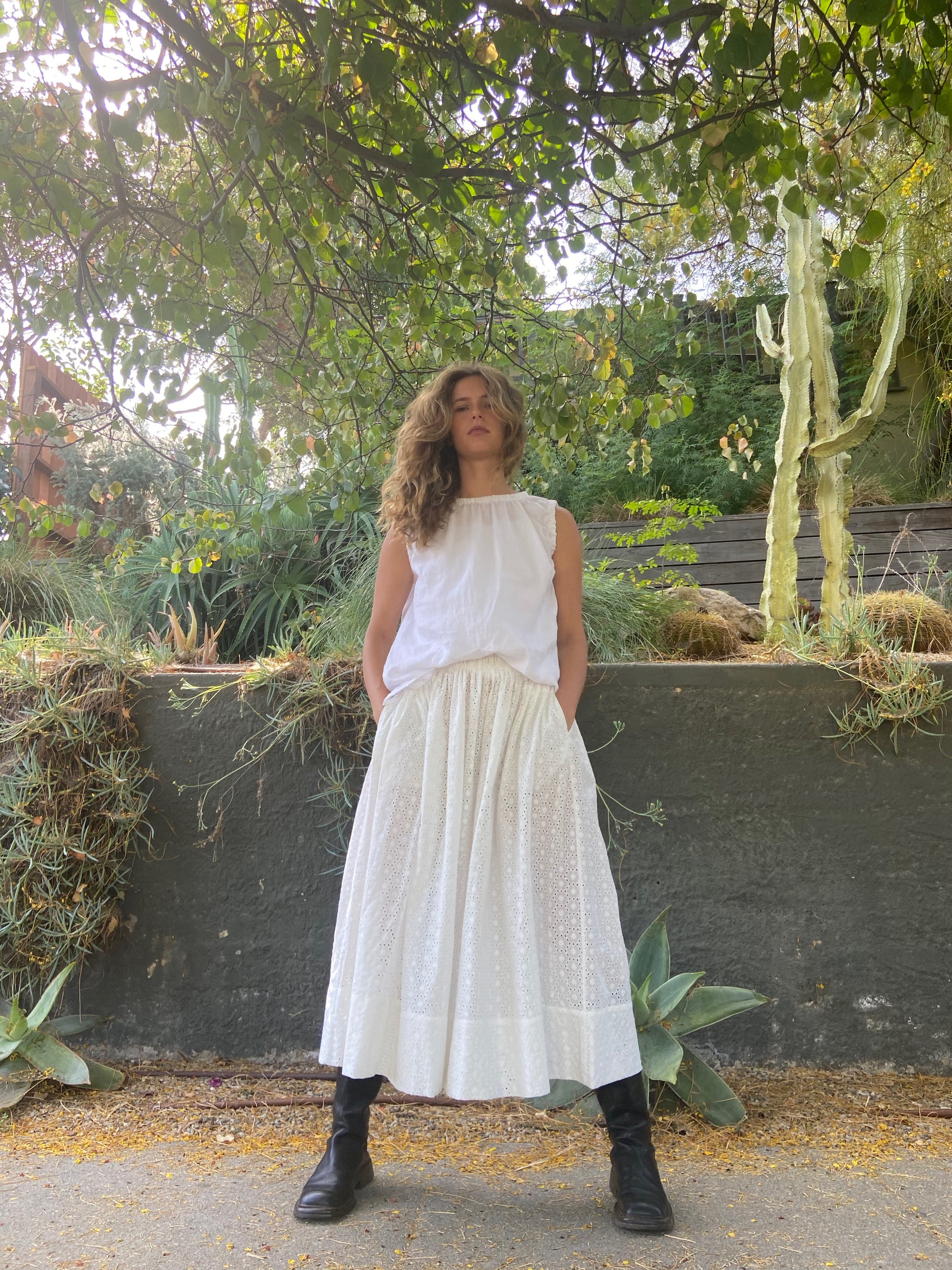 White Eyelet Skirt