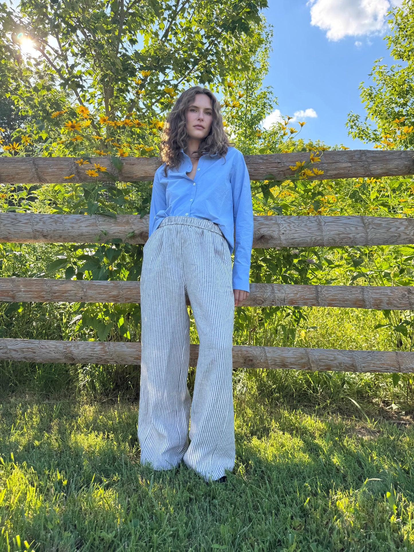 STRIPED LINEN PANT
