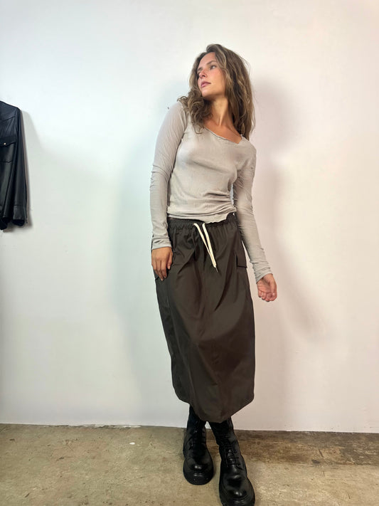 Military skirt brown