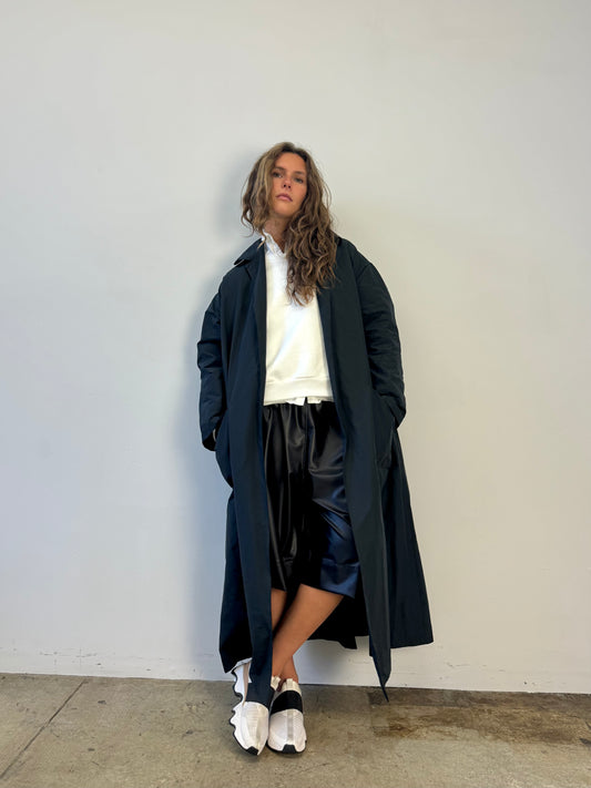 COAT BLACK TAFFETA