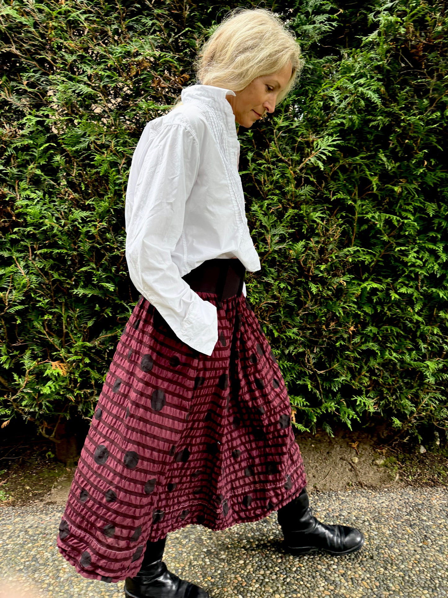 SKIRT POLKA DOT CLARET