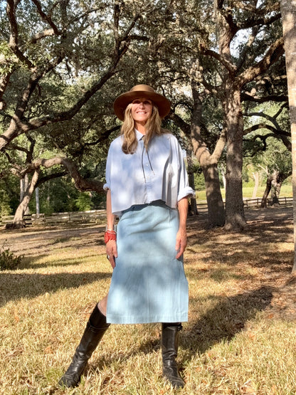Denim twill skirt