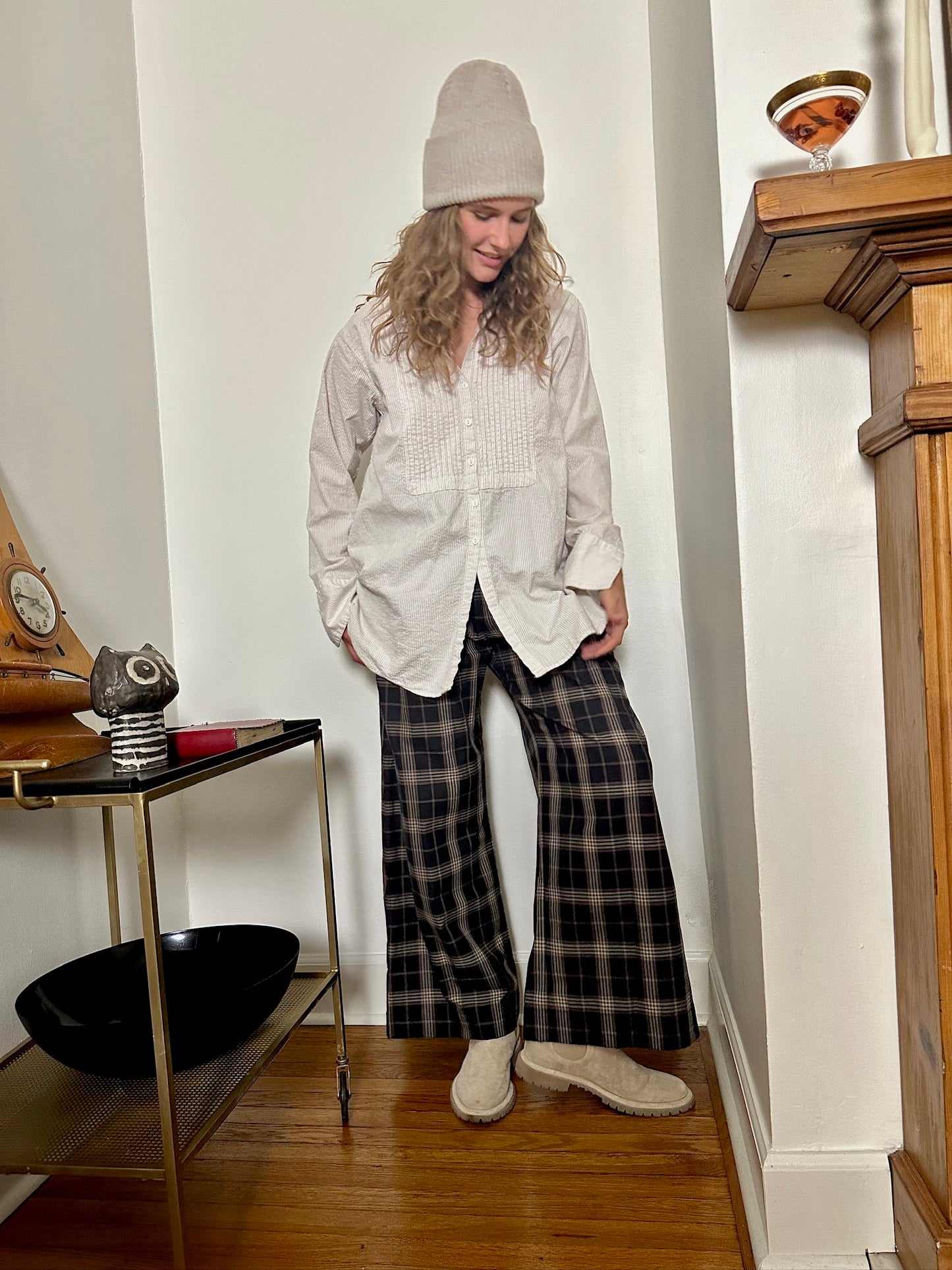 Plaid Cotton Pants