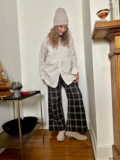 Plaid Cotton Pants