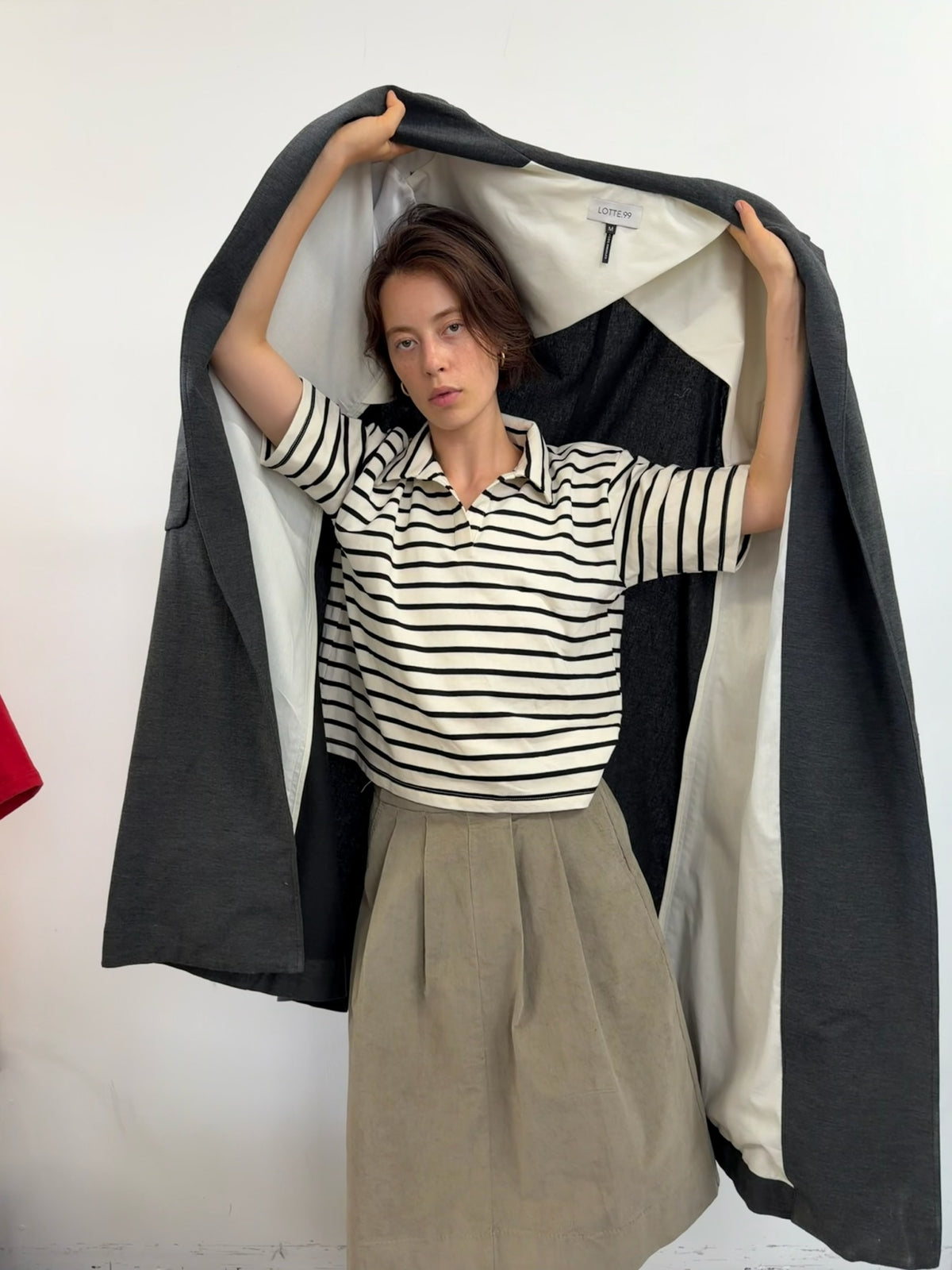 Cotton Polo Shirt Stripe Terry
