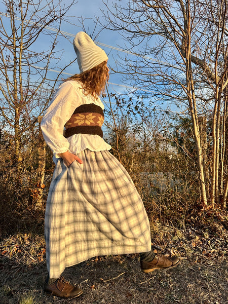 Flannel skirt plaid Cotton