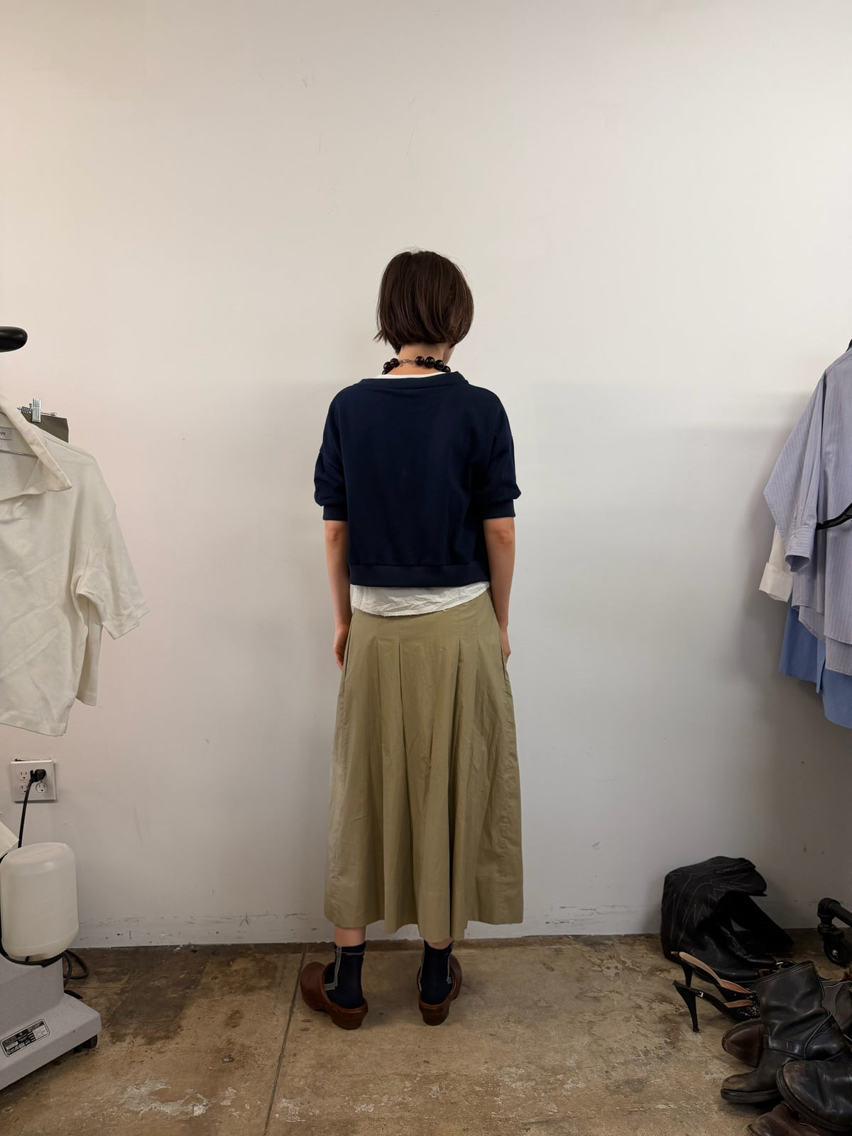 KHAKI WRAP SKIRT