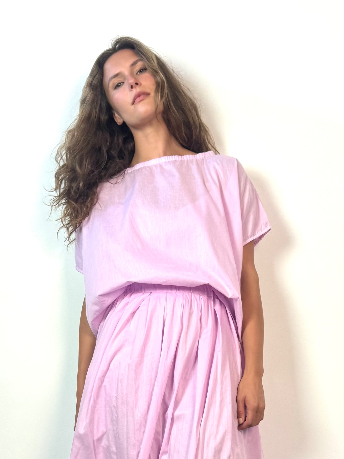 Cotton Voile Toggle Top in Lilac