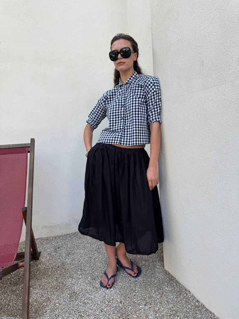 Gabby Swing Shirt Black and white Check