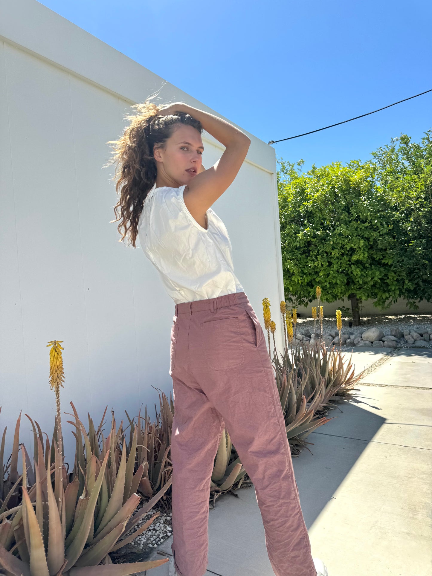 Twisted cotton pants