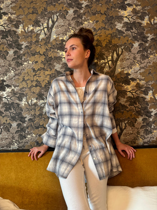 Flannel shirt grey plaid