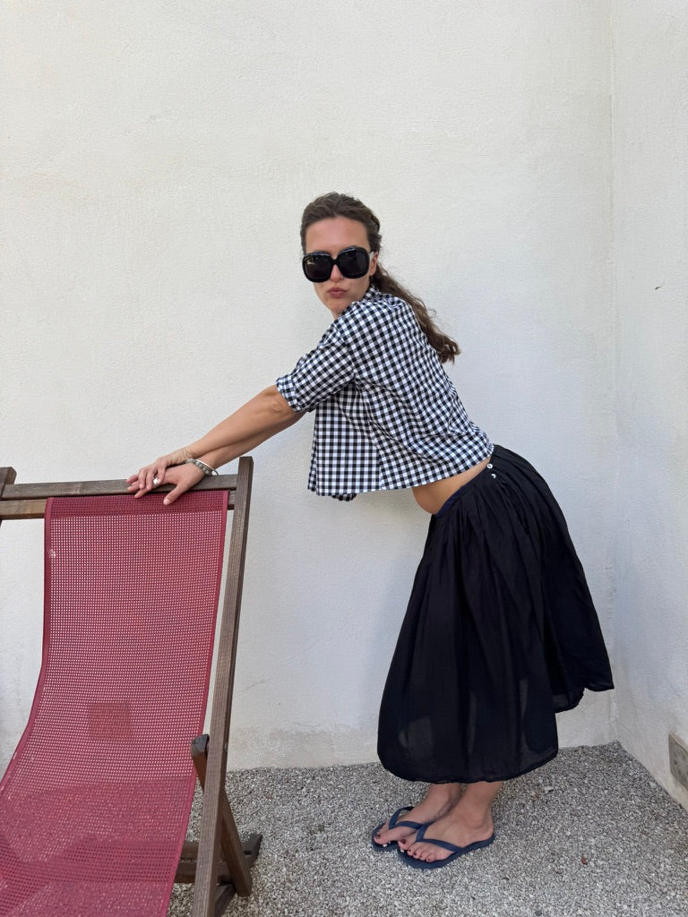 Gabby Swing Shirt Black and white Check