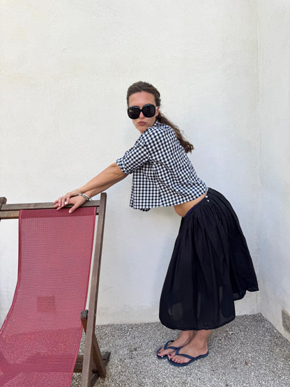 Gabby Swing Shirt Black and white Check