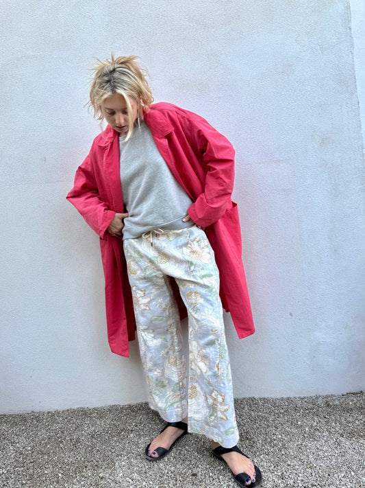 Drawstring Waist Pants Floral