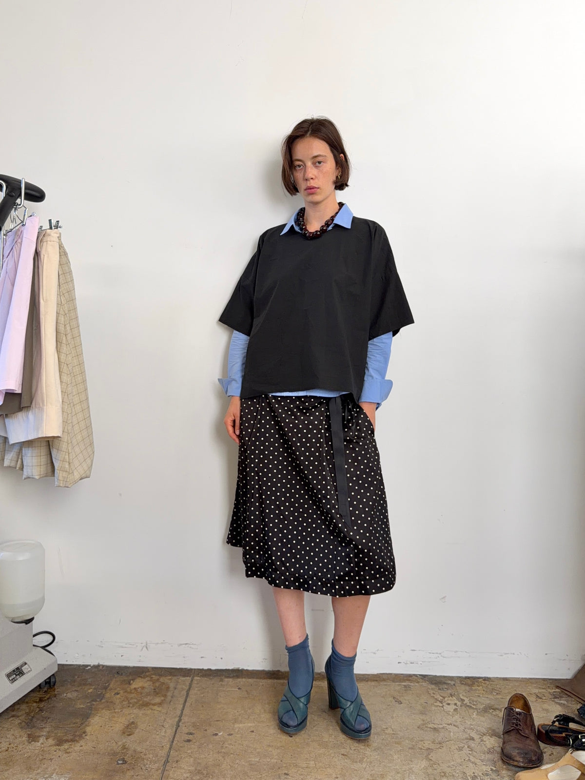 Prado Skirt Polka Dot Black & White Nylon