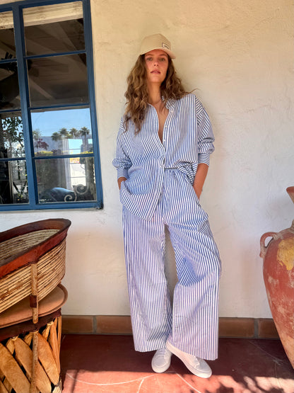 BLUE STRIPED COTTON PANT