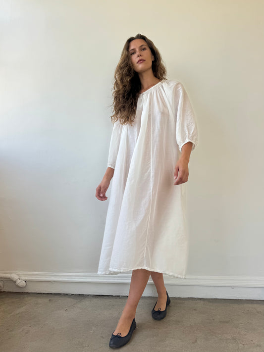 white Sheer cotton voile dress
