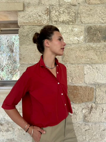 Gabby 3/4 sleeve blouse Cherry red