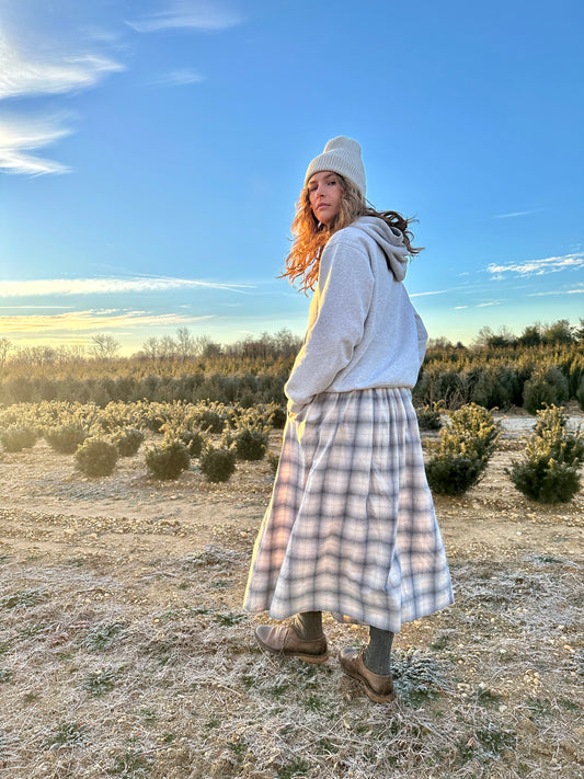 Flannel skirt plaid Cotton