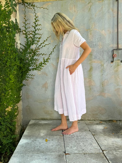 Short sleeve Dress Cotton candy pink
