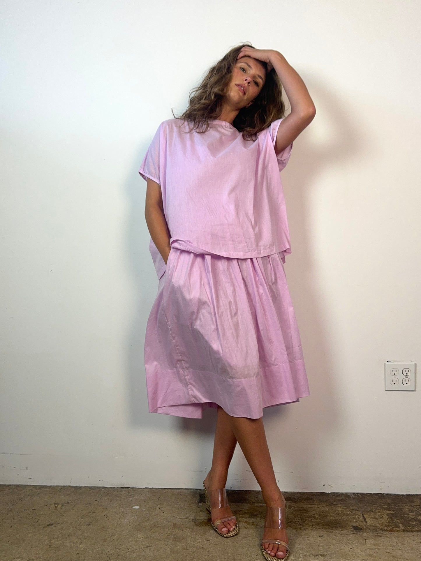 Cotton Voile Toggle Top in Lilac