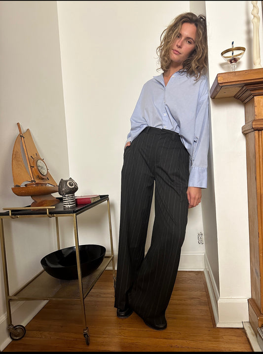 Pants Pleated Pinstripe