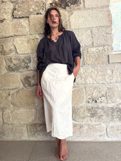 BOHO POET BLOUSE AUBERGINE