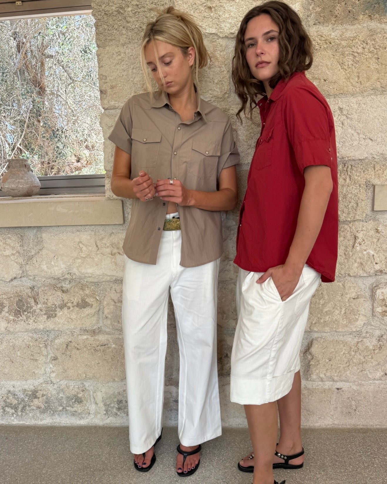 White Cotton Twill Work Pants