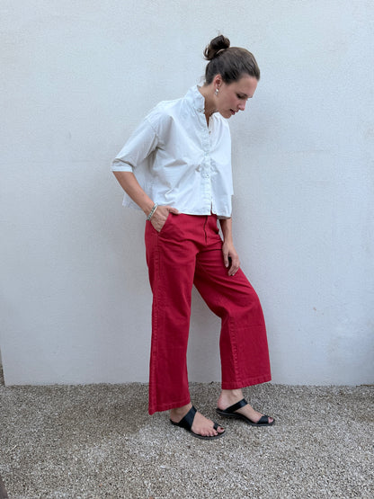 Red Cotton Twill Work Pants