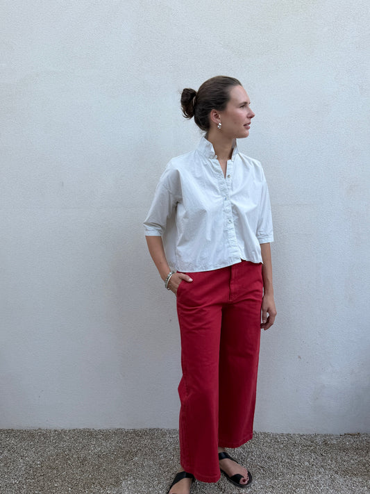 Red Cotton Twill Work Pants
