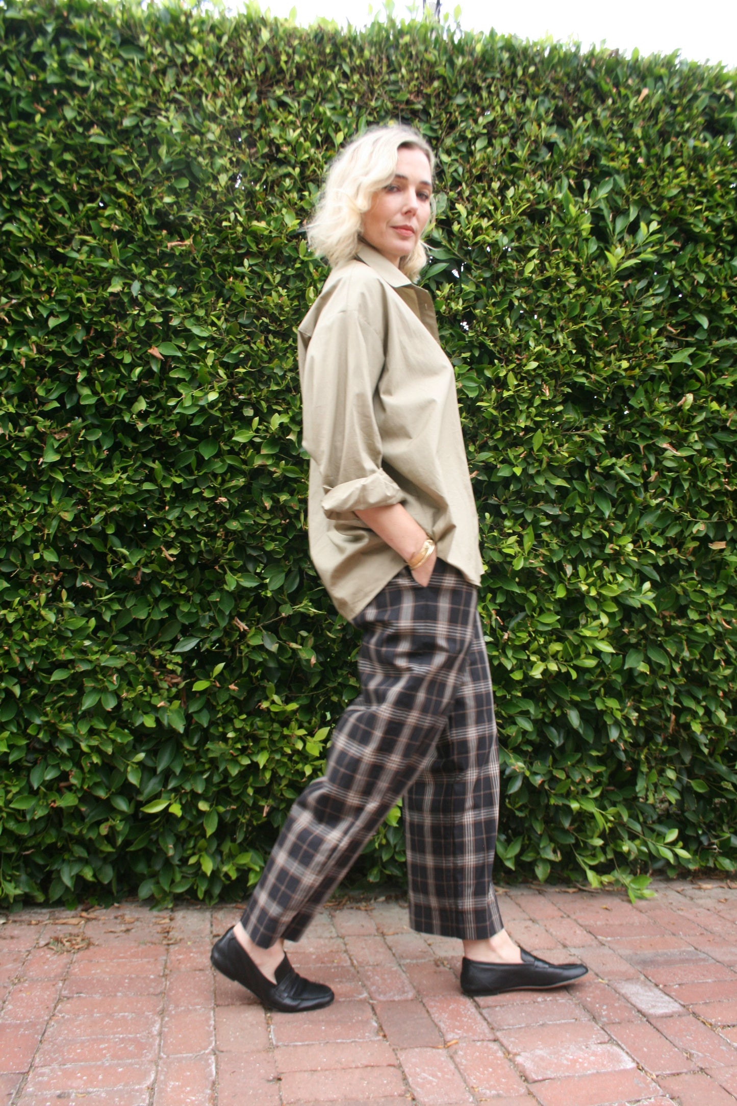 Plaid Cotton Pants