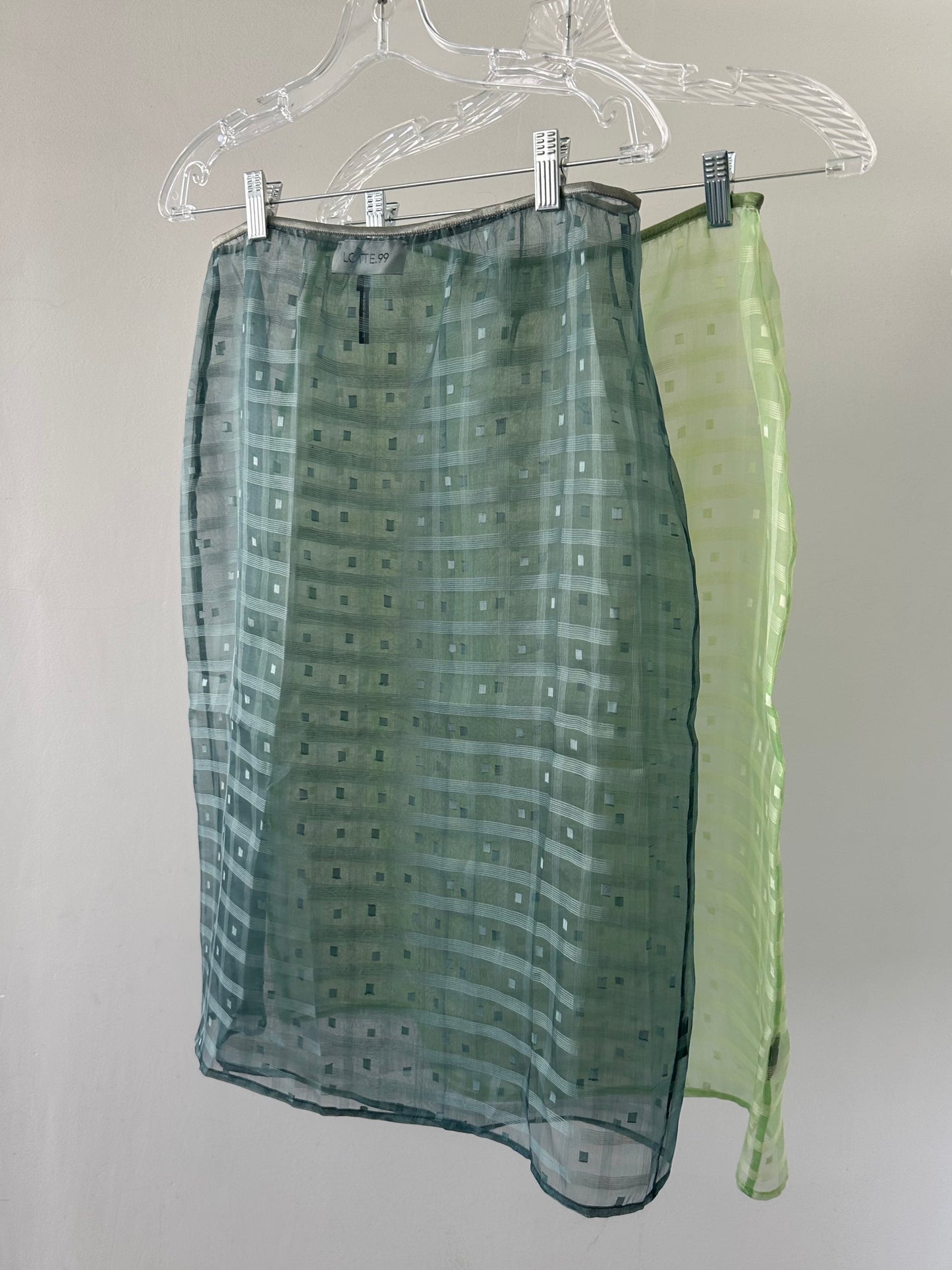 Silk Organza Sheer Skirt Moss