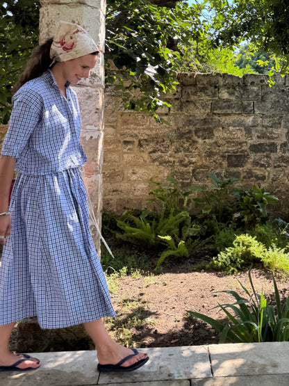 Skirt with Drawstring Gingham 60's Boy Check