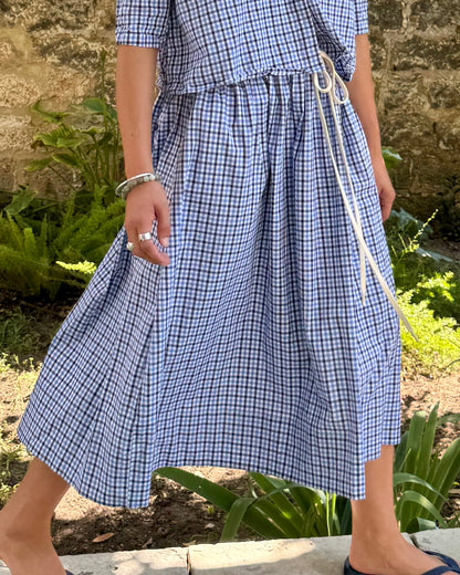 Skirt with Drawstring Gingham 60's Boy Check