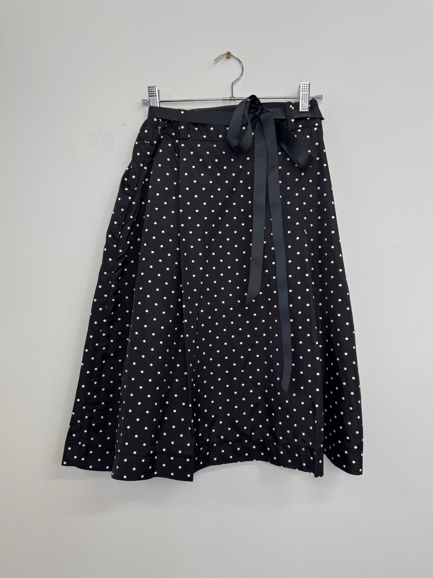 Prado Skirt Polka Dot Black & White Tech