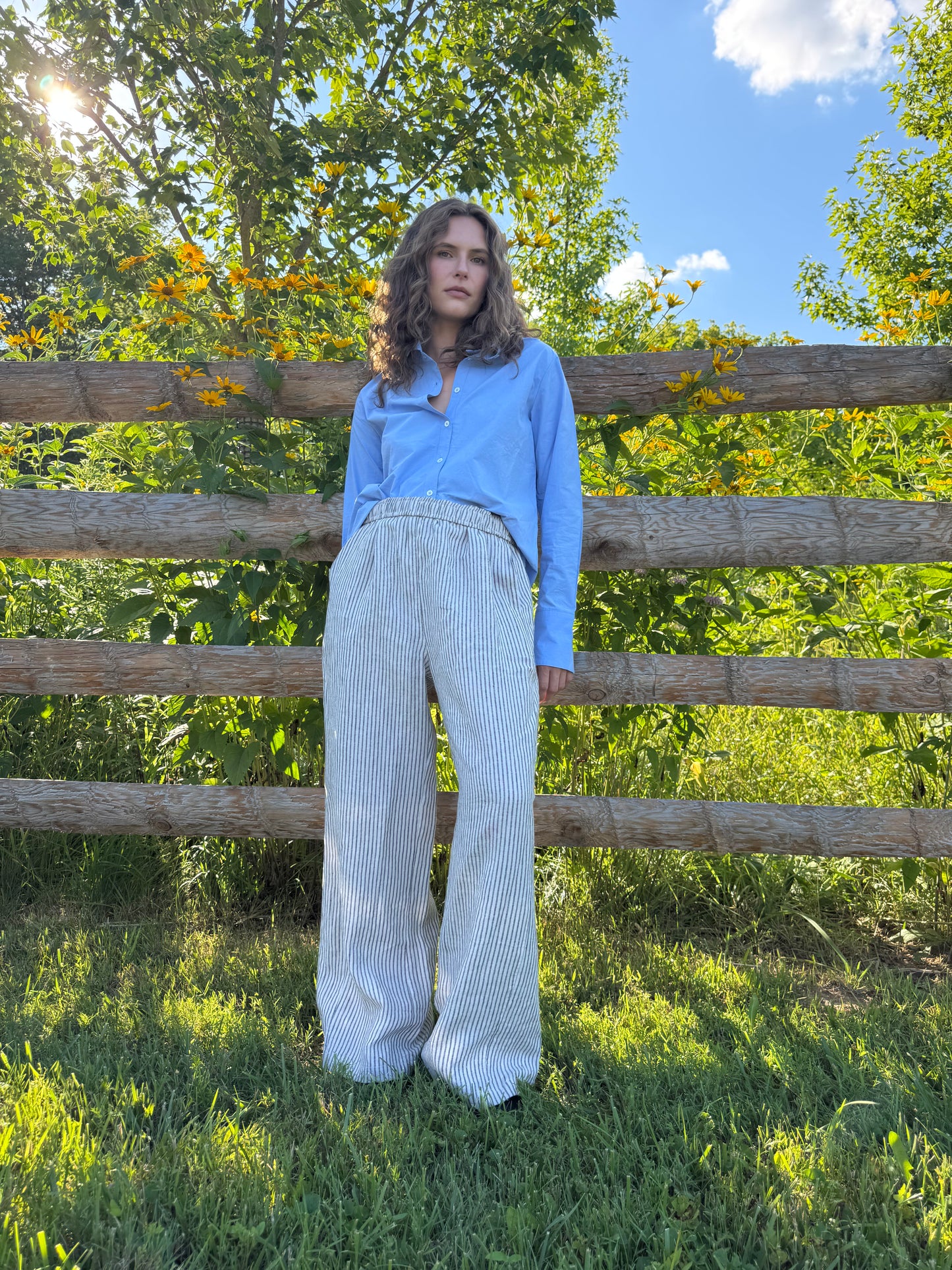 STRIPED LINEN PANT