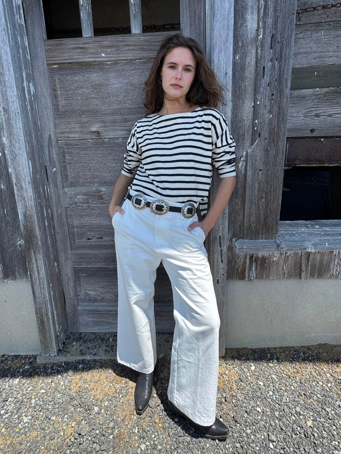 White Cotton Twill Work Pants