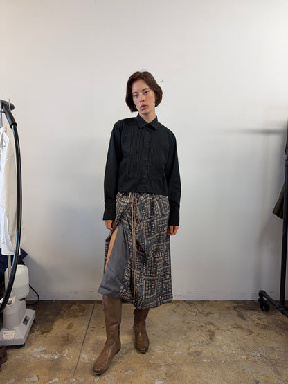 Tuxedo Shirt Cropped Black