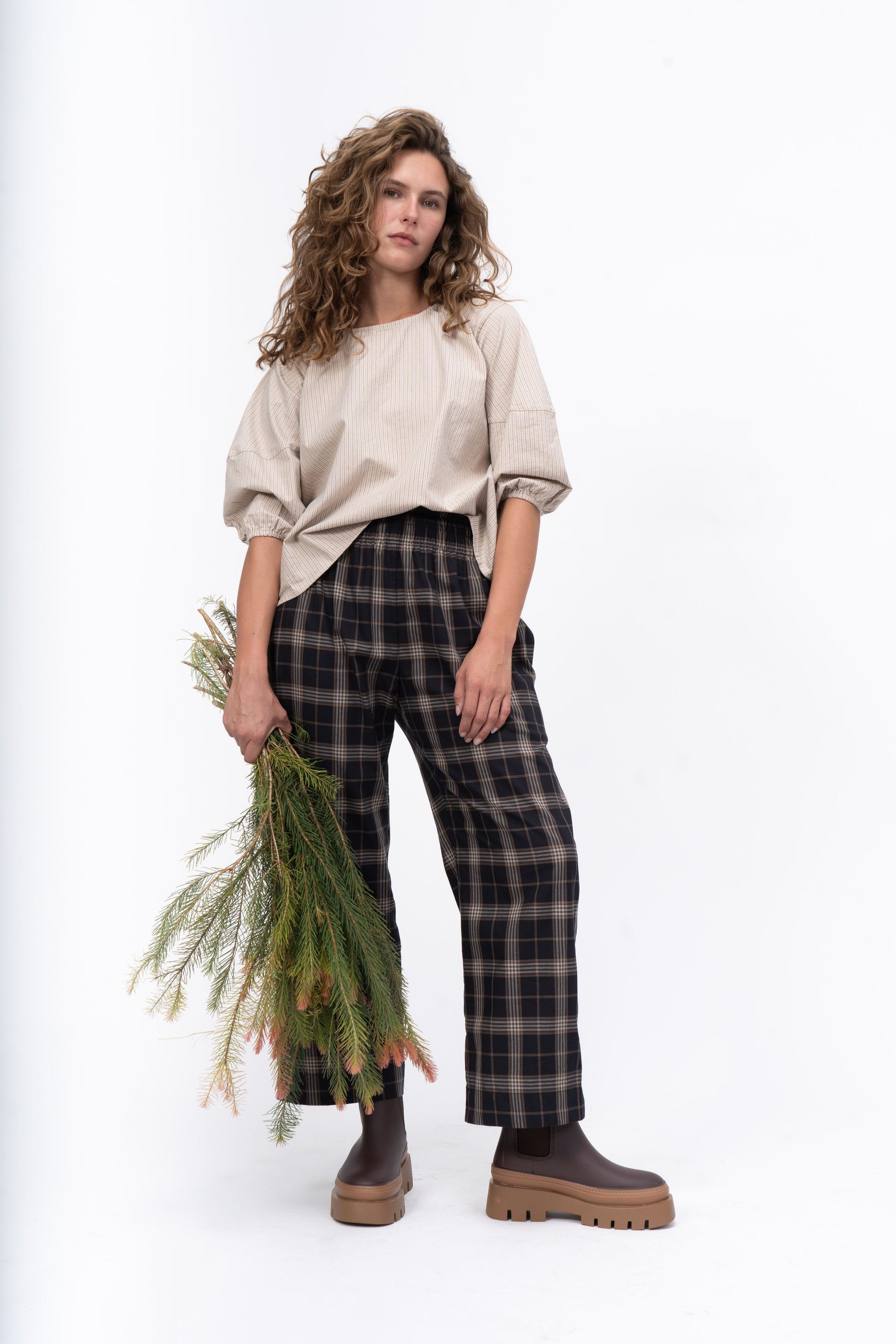 Plaid Cotton Pants